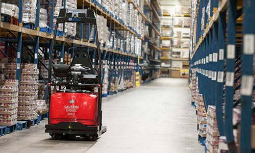 forklift in warehouse